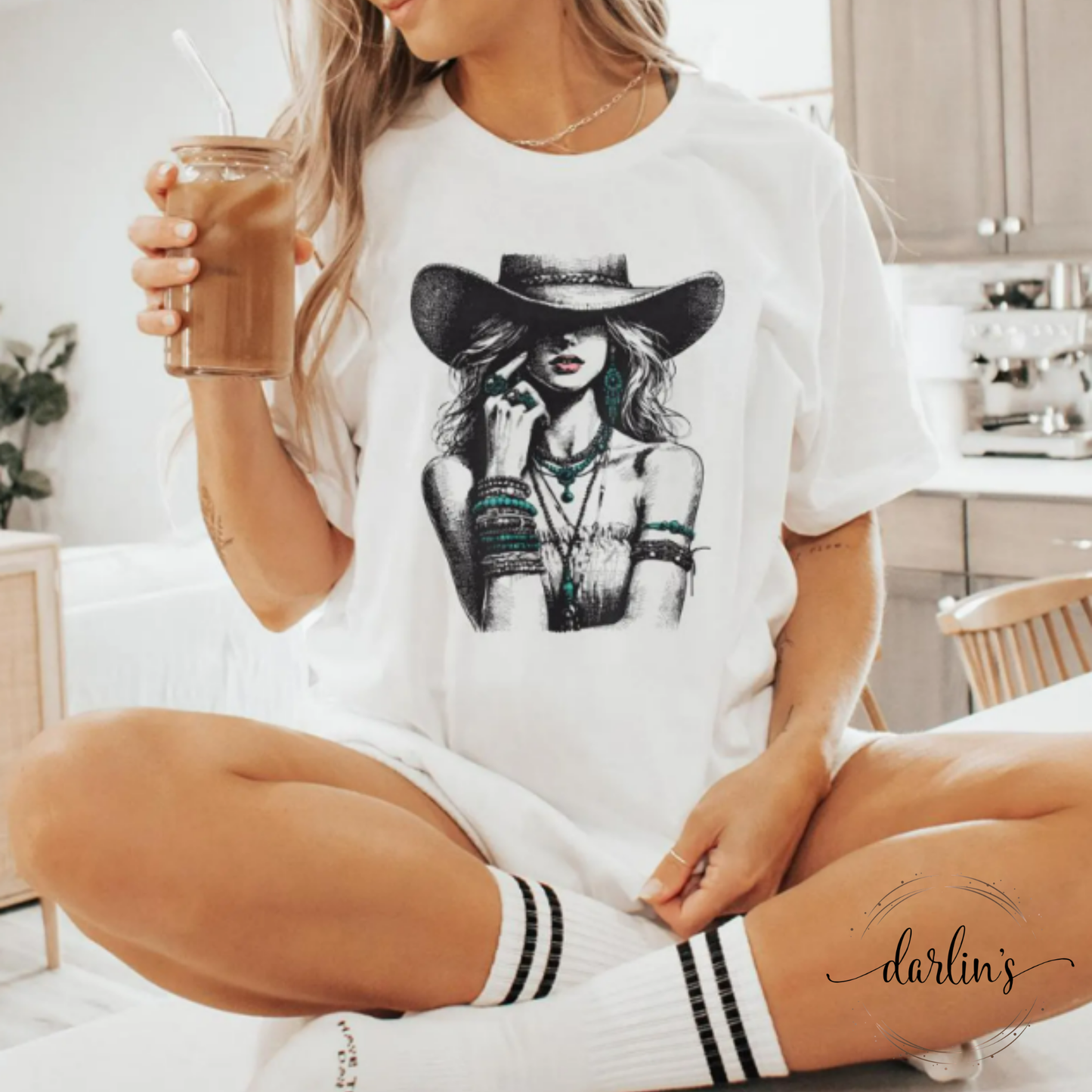 Stylish Vintage Western Cowgirl - Bling Shirt