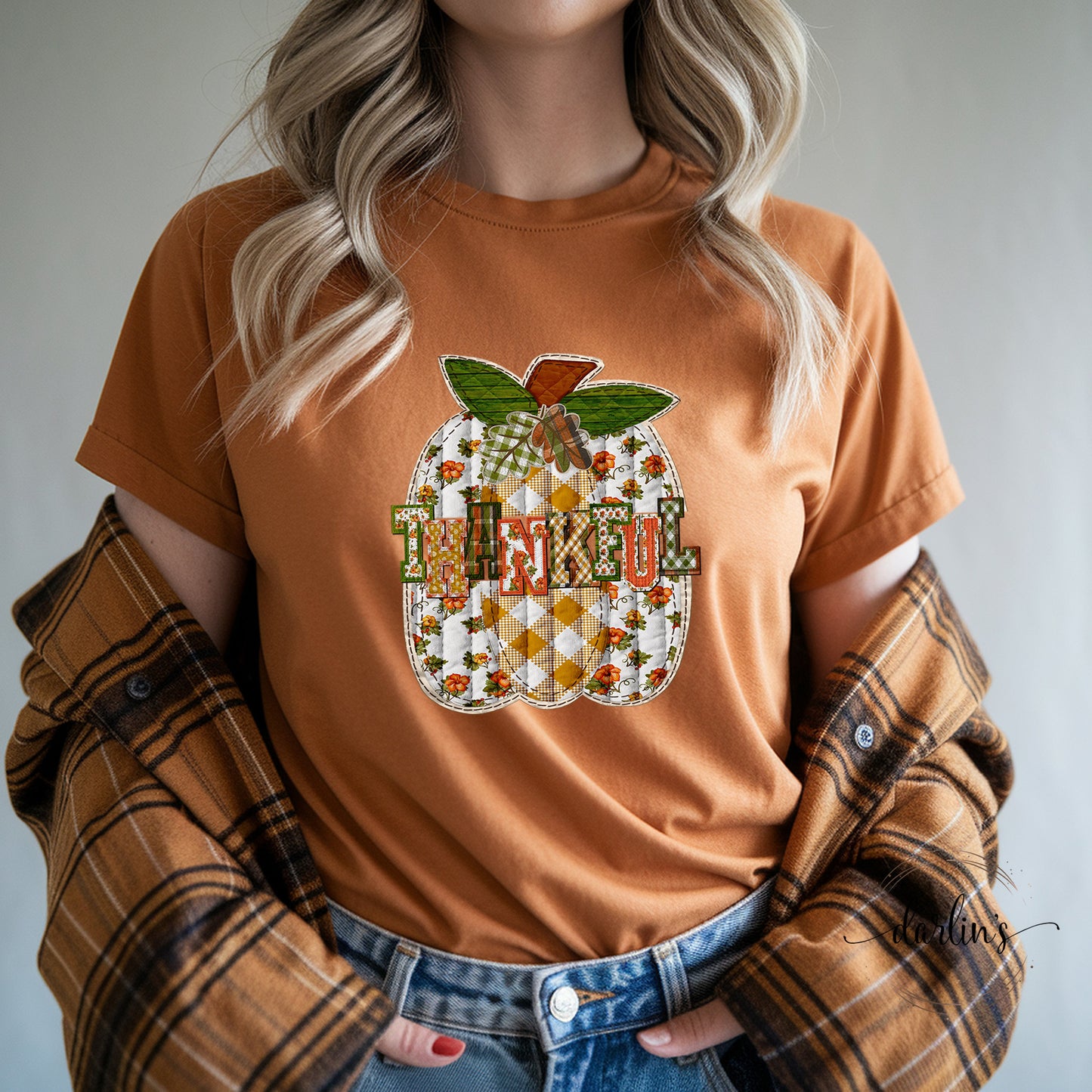 Thankful Split Pumpkin Shirt