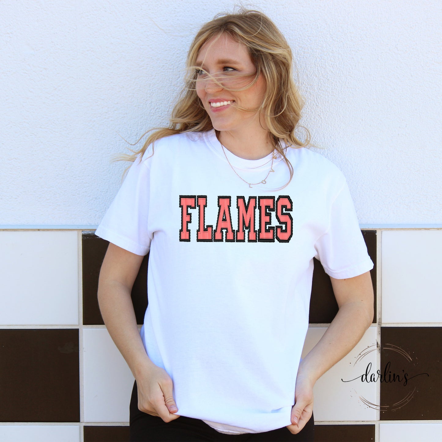 The Prepster Flames Red Black - One Line