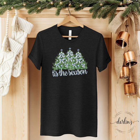 Tis The Season Blue Bows Shirt