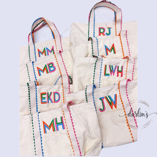 Nantucket Beach Tote Bag - Embroidery Monogrammed