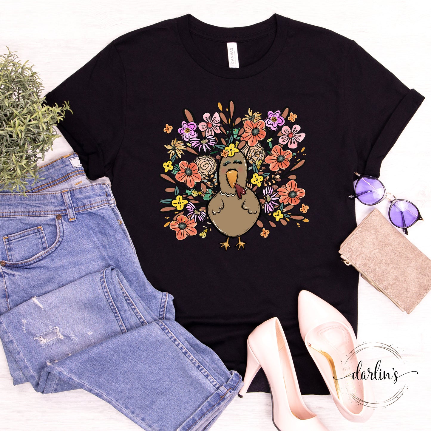 Turkey With Flowers Shirt