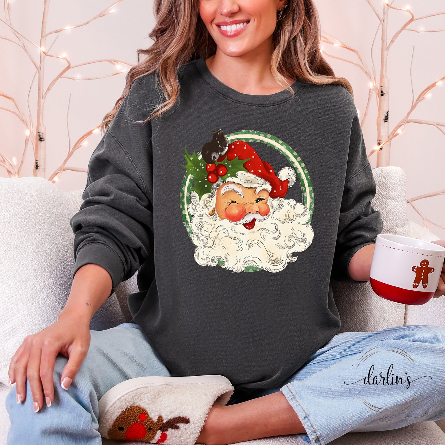 Vintage Santa With Holly Shirt