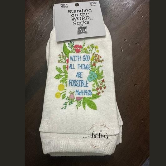 With God All Things Are Possible - Socks