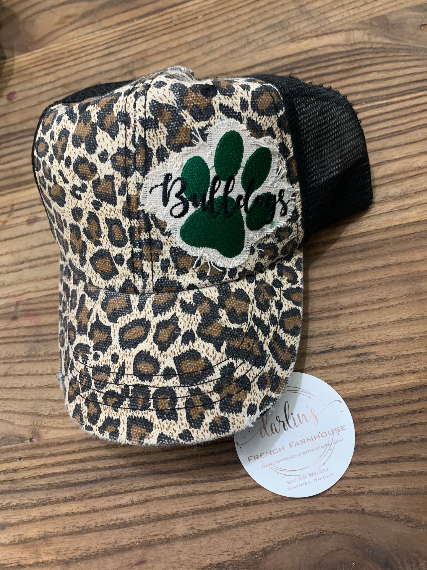 Paw Print Bulldogs Leopard Hat