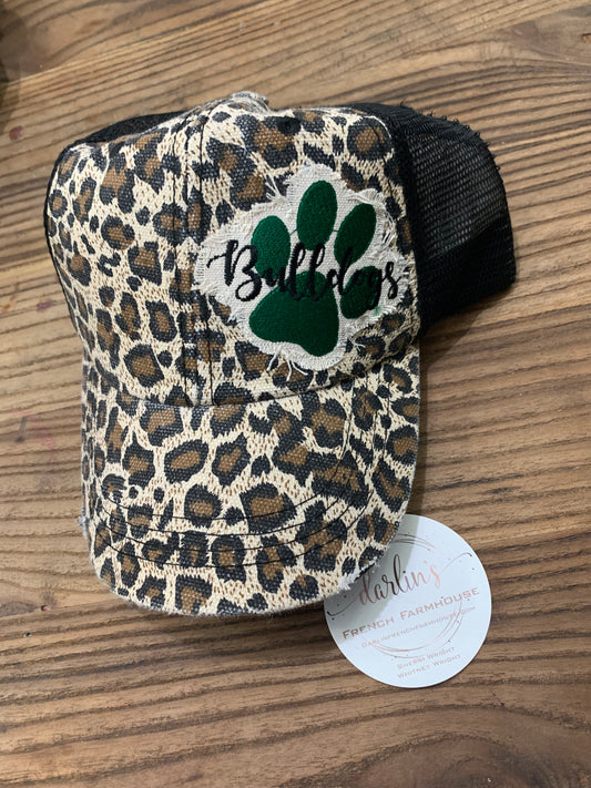 Paw Print Bulldogs Leopard Hat