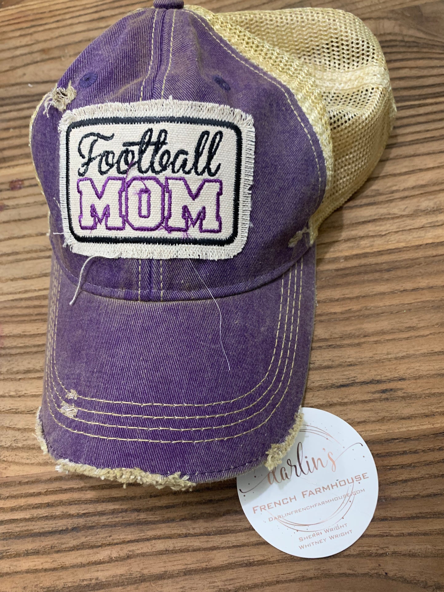 Purple Football Mom Hat