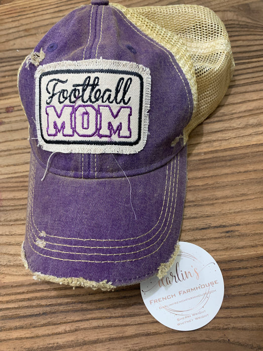 Purple Football Mom Hat