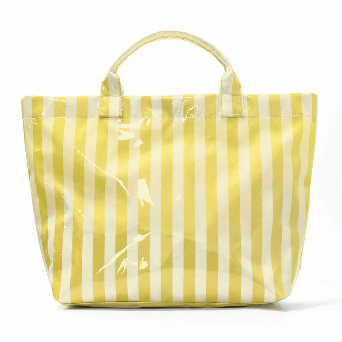 Striped PVC Tote Bag - Embroidery Monogram