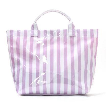 Striped PVC Tote Bag - Embroidery Monogram