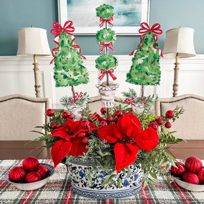 Becks Traditional Pincone Trees Set of 3
