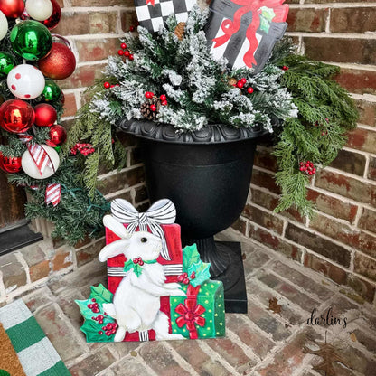 Elegant Snowy Rabbit With Gifts