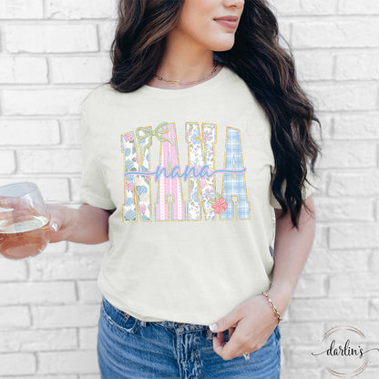 Flower and Bow Family Customizable Names Shirt