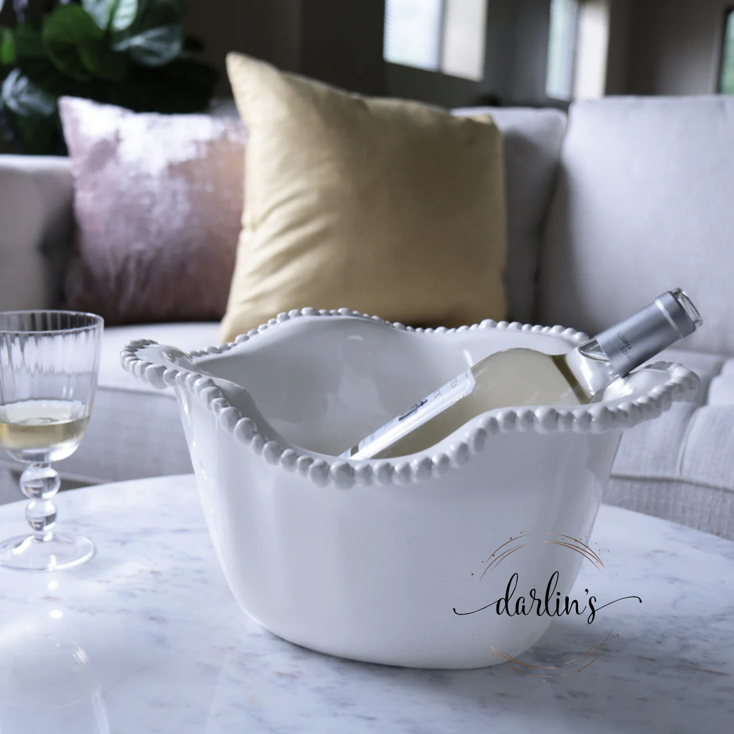 Ice Bucket White - Alegria - Monogram Initial