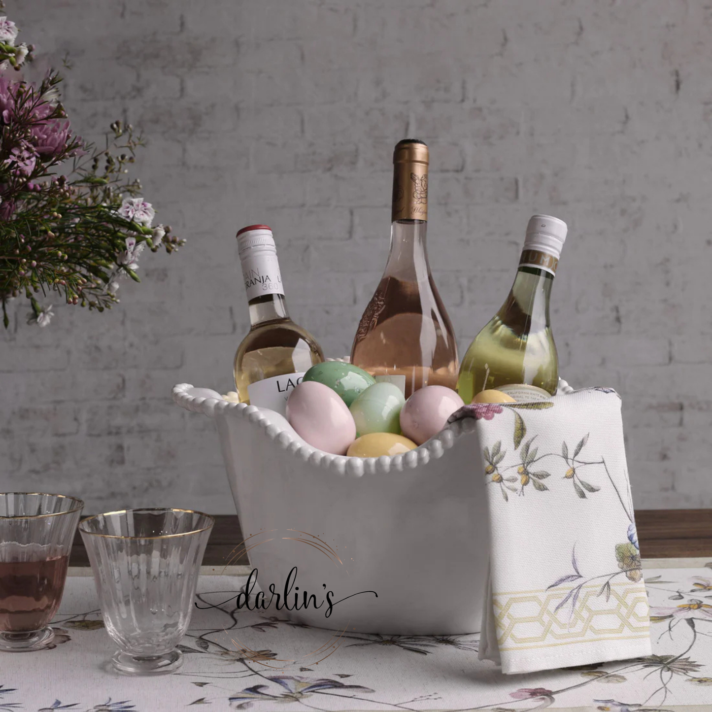 Ice Bucket White - Alegria - Monogram Initial