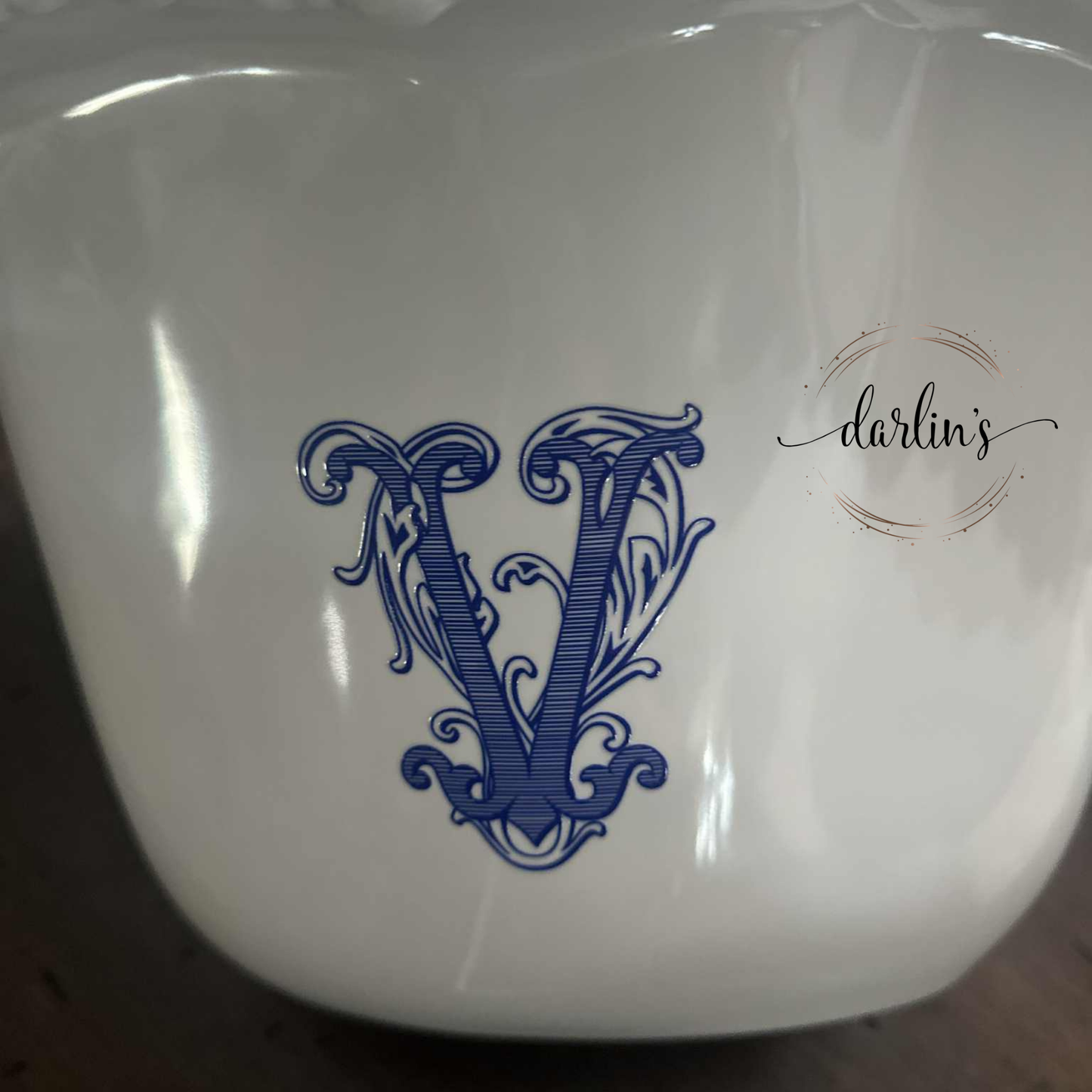 Ice Bucket White - Havana - Monogram Initial