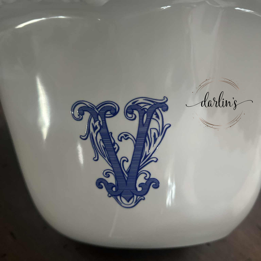 Ice Bucket White - Havana - Monogram Initial