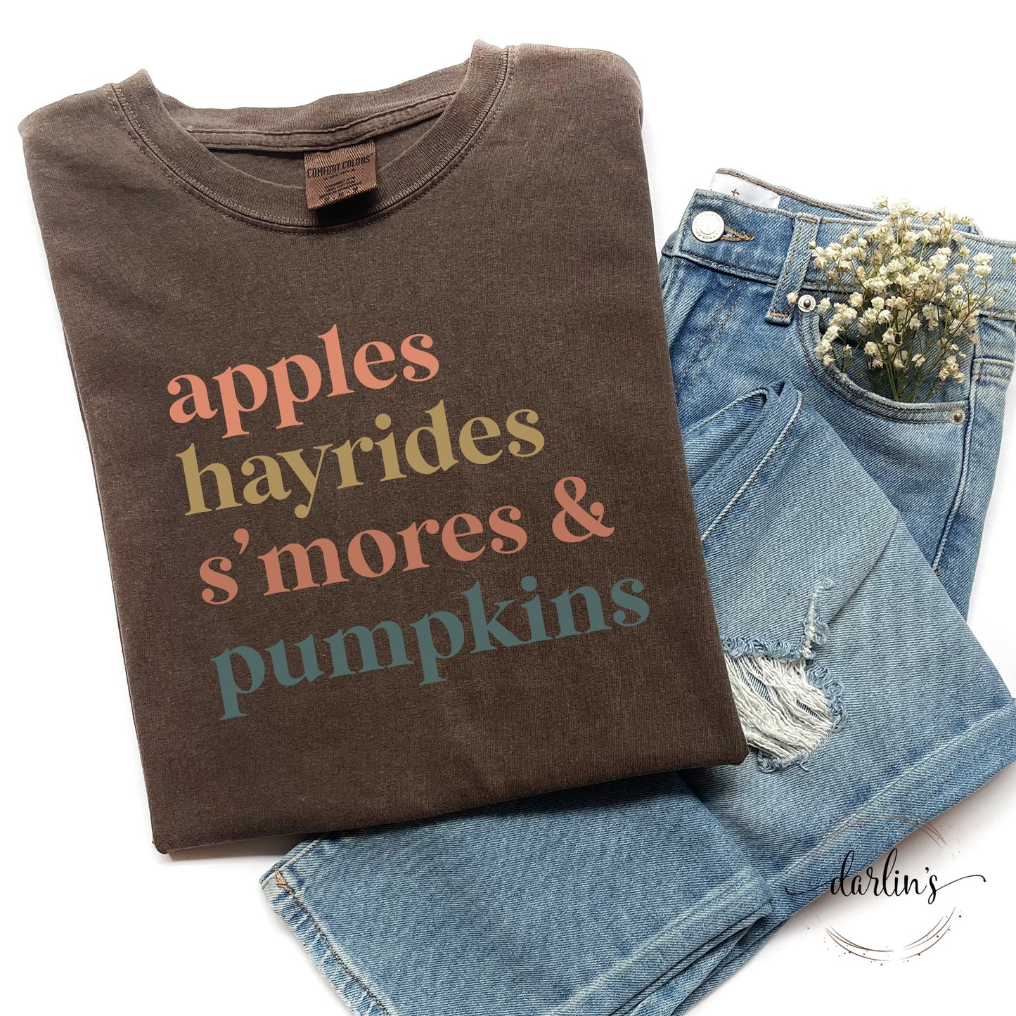 Apples Hayrides Smores And Pumpkins Shirt
