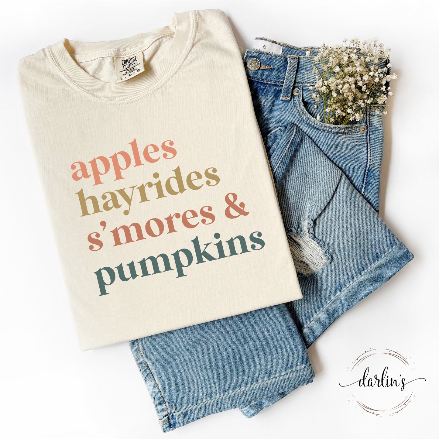 Apples Hayrides Smores And Pumpkins Shirt