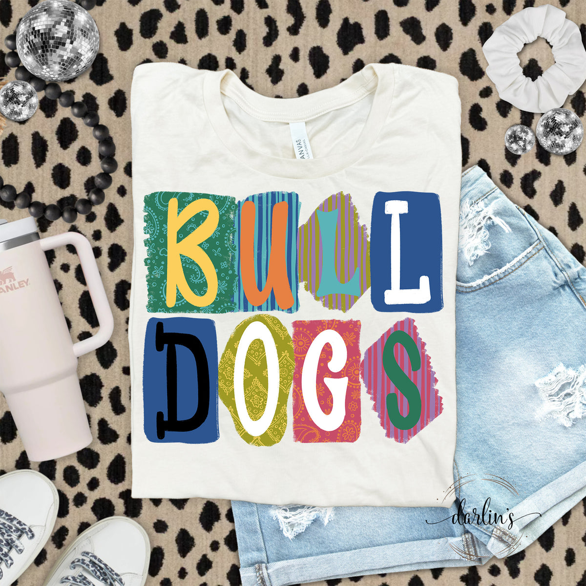 Background Words Bulldogs Shirt