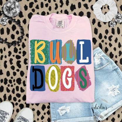 Background Words Bulldogs Shirt