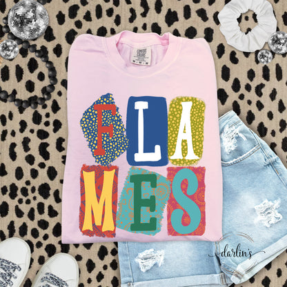 Background Words Flames Shirt