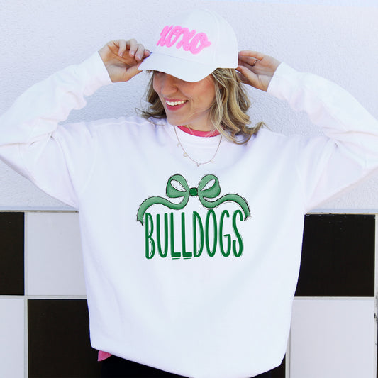 Bulldogs - Green Bow Shirt