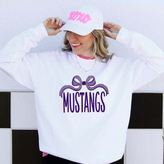 Mustangs - Bow Purple Shirt