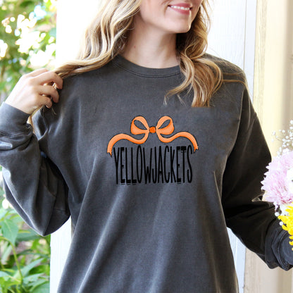 Yellowjackets With Orange Bow And Black Lettering Shirt