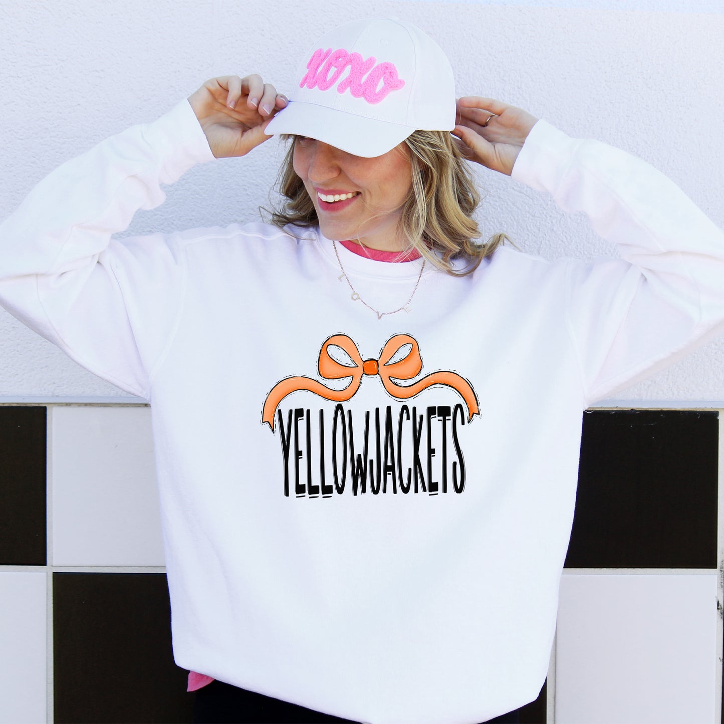 Yellowjackets With Orange Bow And Black Lettering Shirt