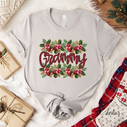 French Knot Holly Border Name Customizable Shirt
