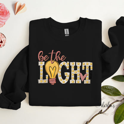 Be The Light Marquee Style With Heart Shirt