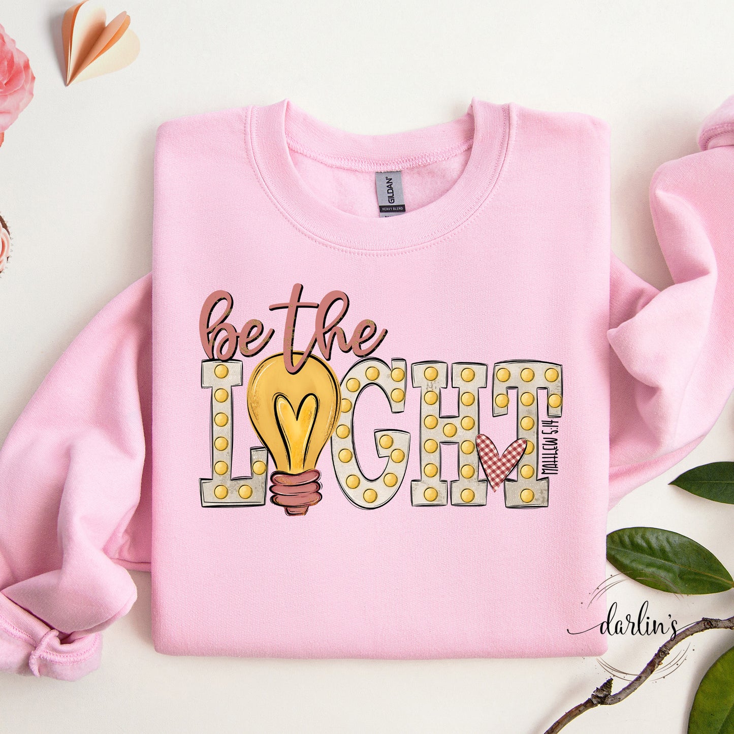 Be The Light Marquee Style With Heart Shirt