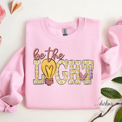 Be The Light Marquee Style With Heart Shirt