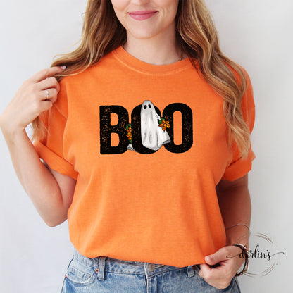 Boo Ghost With Flowers Shirt