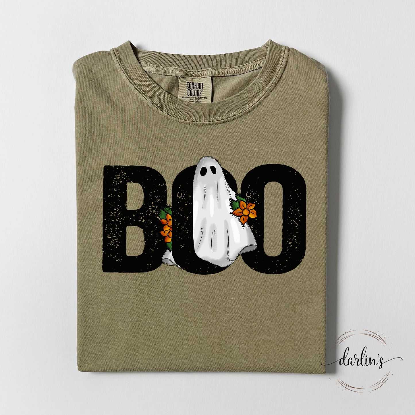 Boo Ghost With Flowers Shirt
