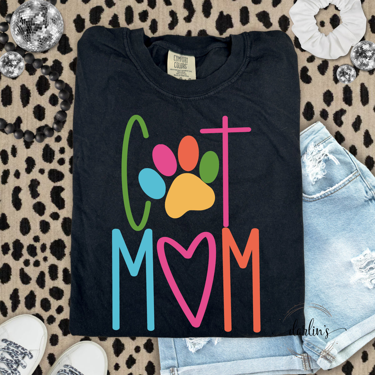 Cat Mom Lettering Shirt