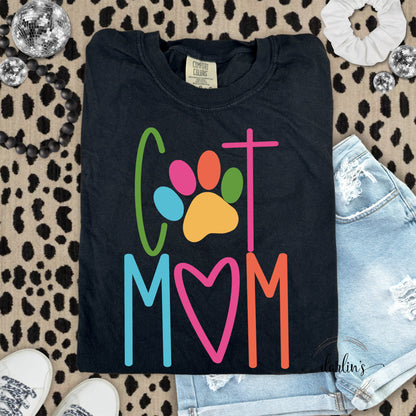 Cat Mom Lettering Shirt