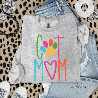 Cat Mom Lettering Shirt