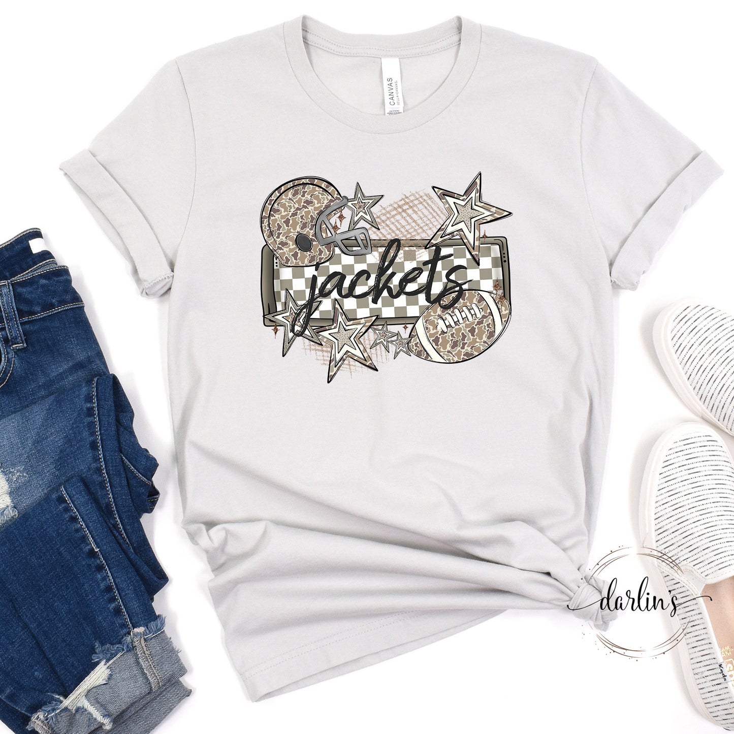 Camo Football Name Plate - Jackets