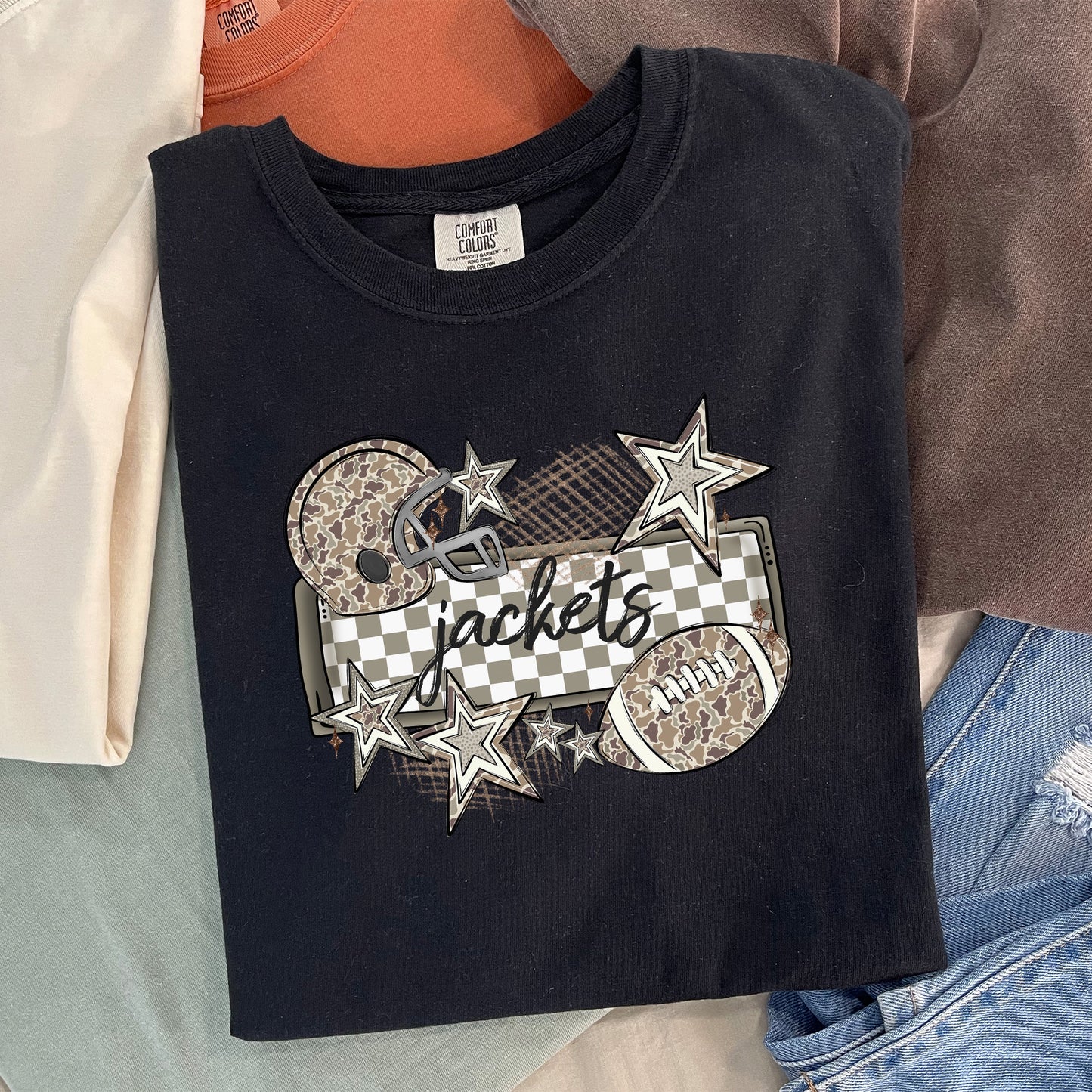 Camo Football Name Plate - Jackets