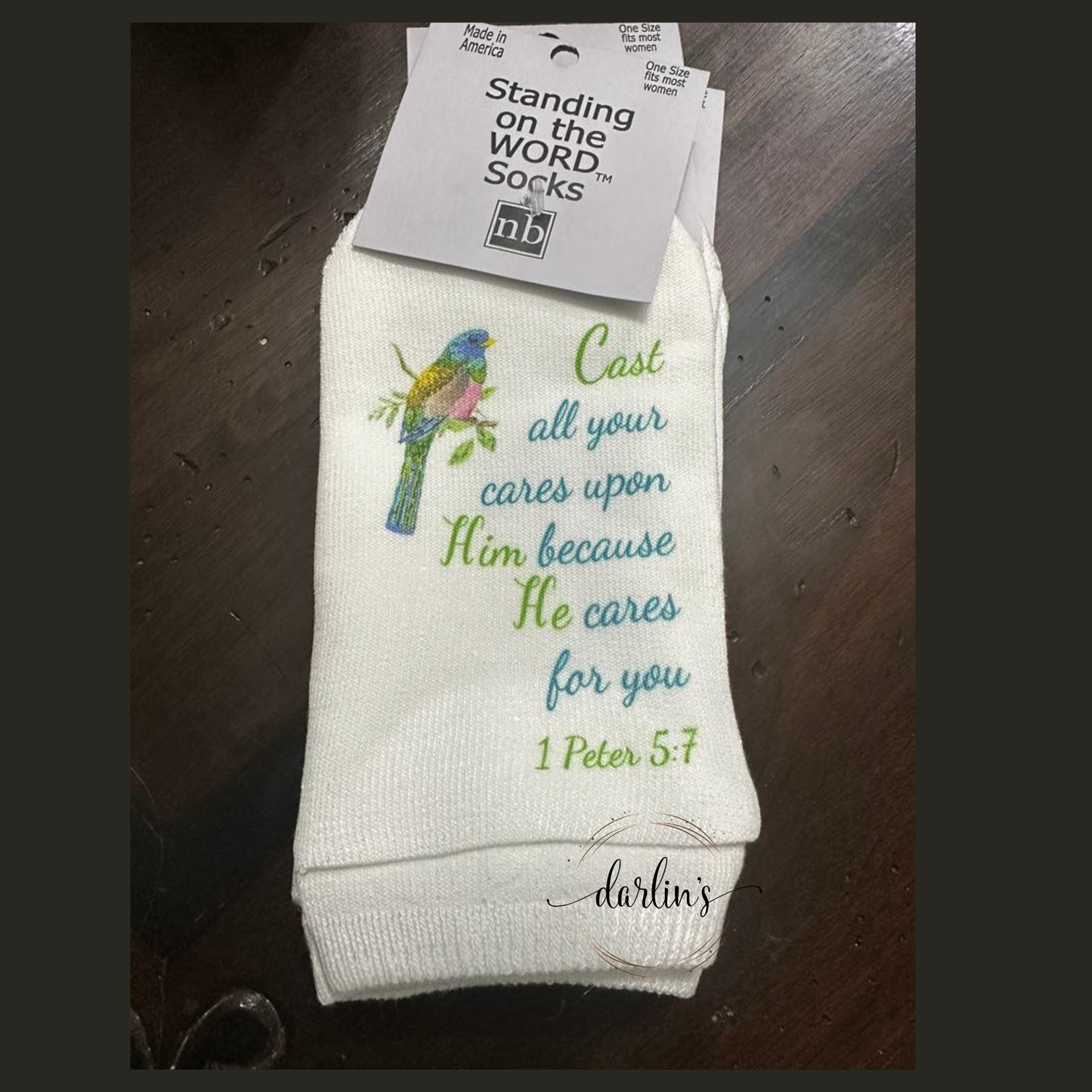 Cast All Your Cares Upon Him - Socks