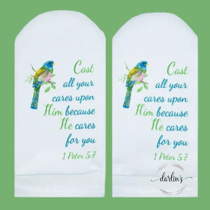 Cast All Your Cares Upon Him - Socks