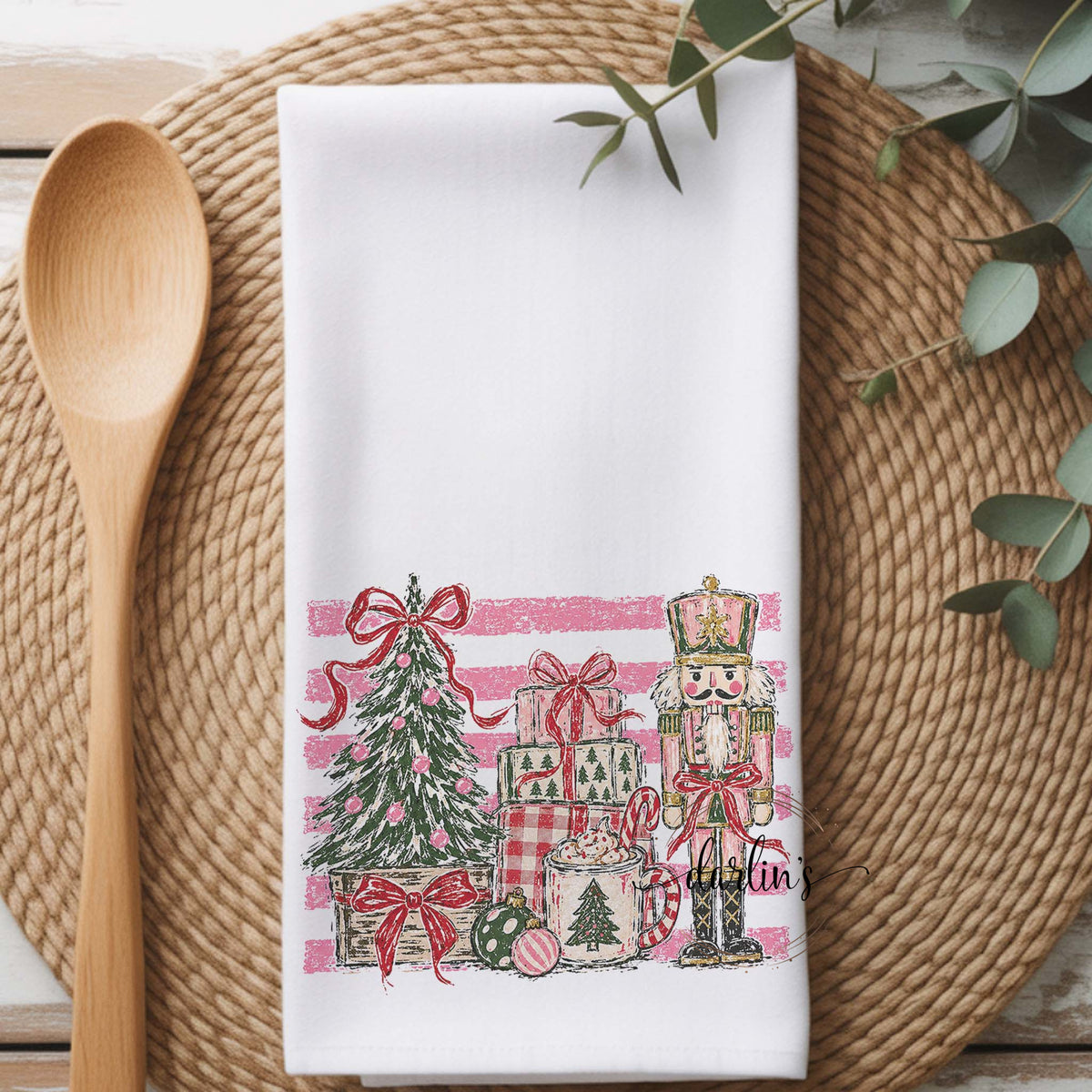 Christmas Tree Gifts Nutcracker Kitchen Towel