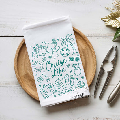 Cruise Life Seafoam Kitchen Towel