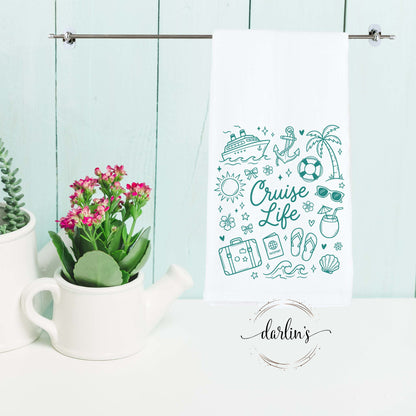 Cruise Life Seafoam Kitchen Towel