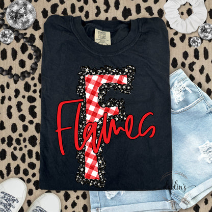 Daisy Ruffle F Flames Shirt