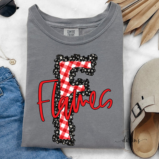 Daisy Ruffle F Flames Shirt