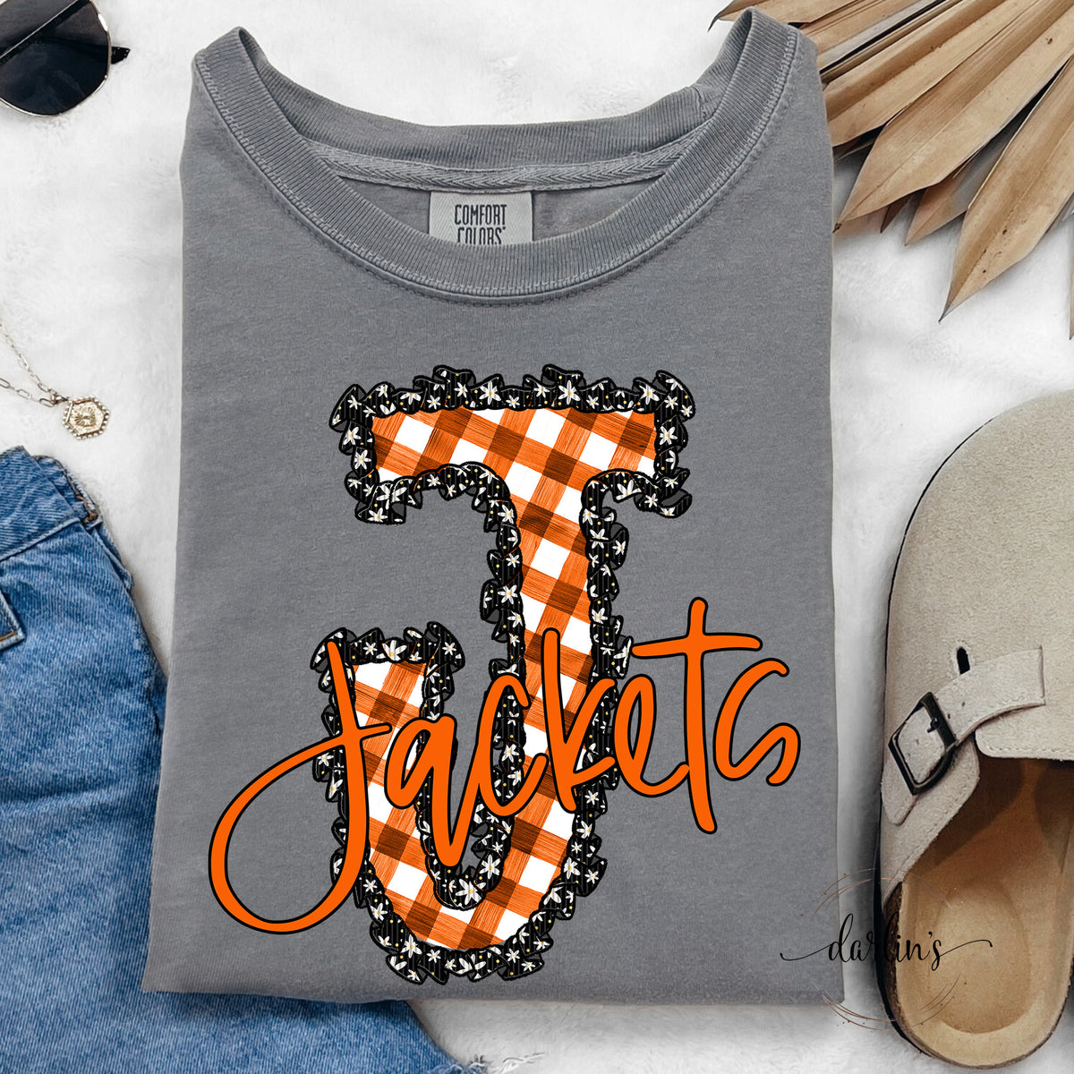 Daisy Ruffle J Jackets Orange Shirt