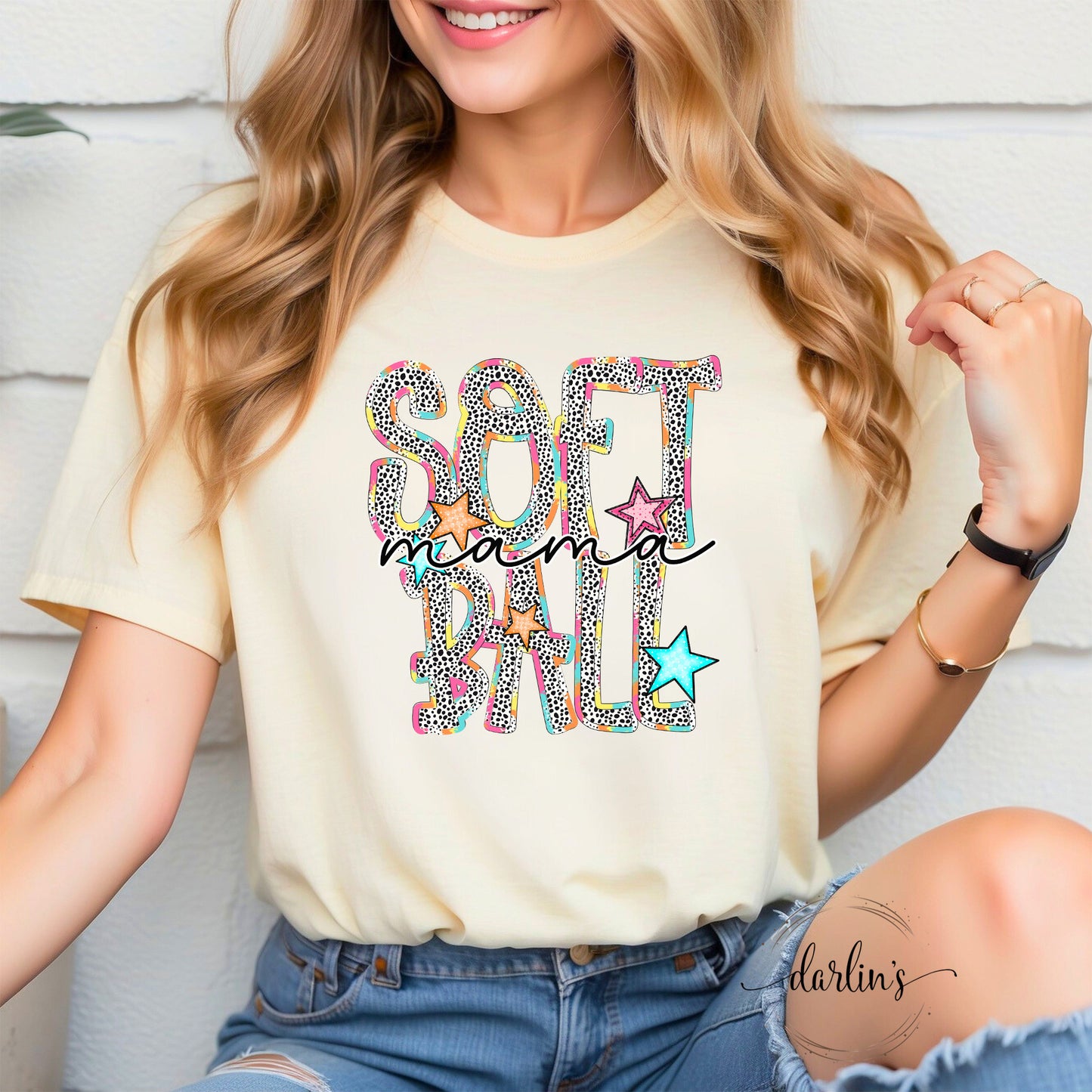 Softball Mama - Dottie Bright Words - Customizable Shirt